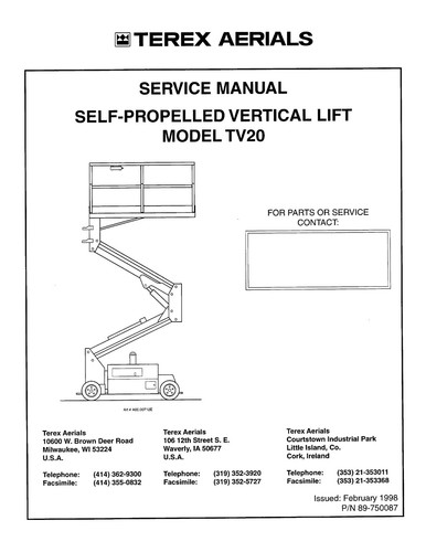 Terex aerials tv20 - terex,