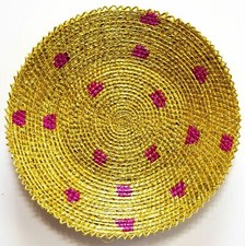 Tappeti Classic World 15" pollici cesto tessuto a mano nastro confetti dorato Brbsf-132