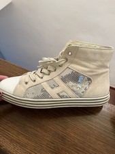 Hogan rebel donna Hi-top Laterale Paillettes 25Q Bianco Taglia 38 1/2