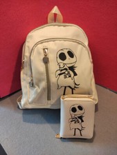 Set zaino zainetto bianco panna e portafoglio Nightmare Before Christmas