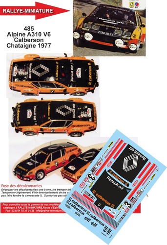Decals ref 0485 - 0485, renault