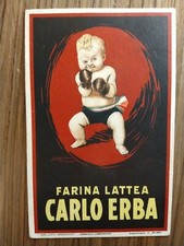 MAUZAN Cartolina pubblicitaria FARINA LATTEA CARLO ERBA