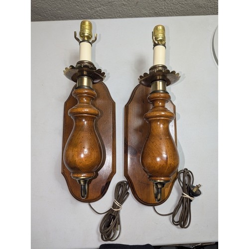 Vintage wood sconce lamp - vintage,