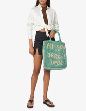 THE JACKSONS LONDON Jute Bag Green Large You Are My Sunshine Twine Burlap ☘️?