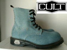 CULT Anfibio Scarpa Lacci in Tela Jeans Azzurro MADE IN ITALY N° 37 NUOVO