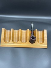 PORTA PIPE DA TAVOLO Ulivo con barra di ottone   5 posti (rif. NO: 334)