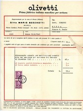 1941 MONZA Mario BOSCHETTI Rappresentante OLIVETTI Fattura per manutenzione