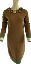 Love Moschino Vintage Y2K Wool Sweater Dress With Mohair Flowers NWT Sz 12