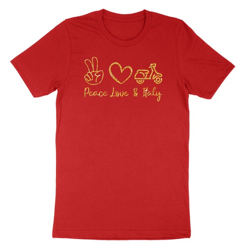 Maglietta peace love italy - maglietta,