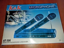Coppia microfoni wireless senza filo VHF.