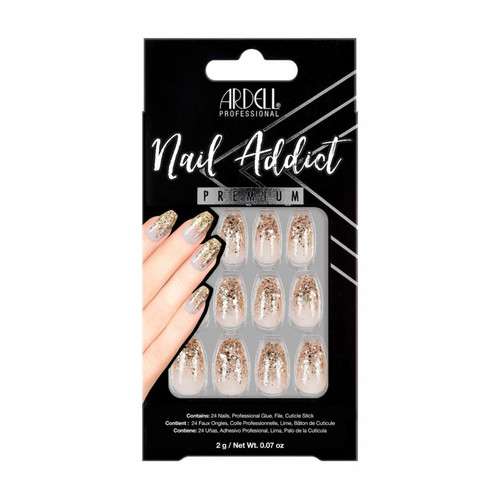 Unghie finte dorate glitter - unghie,