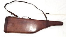 fodero custodia rigida cuoio antica primi 900 stemma reale inglese per fucile