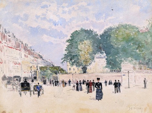 Acquerello disegno francese - acquerello,