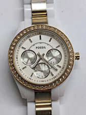 Orologio analogico donna Fossil ES-2805 ceramica bianca e metallo, nuovo batt.