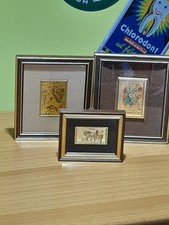 SET DI 3 QUADRETTI VINTAGE IN ORO ZECCHINO