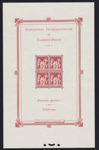 Timbre france bloc 1 1925 - timbre,