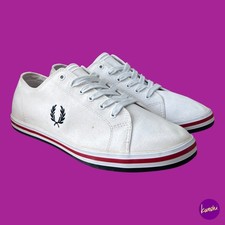 FRED PERRY Scarpe da Ginnastica Uomo Kingston Twill Basse in Tela, Bianco, UK 9 | EU 43