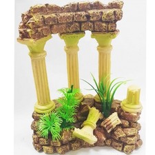 COLONNA ROMANA COLONNE ROCCIOSA 15x11x15CM ORNAMENTO ACQUARI DECORAZIONI PIETRA