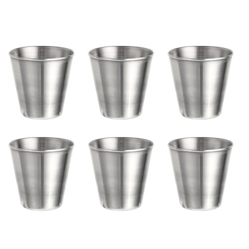 Stainless steel shot glasses - steel,