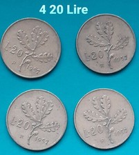 4 Monete rare da 20 Lire del