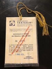 TARTARINI OFFICINA METANO CASTELMAGGIORE BOLOGNA certificato d'origine 1971
