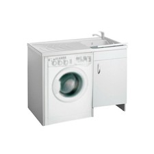 Mobile in legno con lavatoio + coprilavatrice mod. Idex - Versione SX