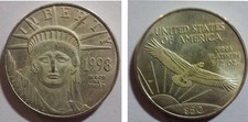 Moneta 50 Dollari Acquila  Che Vola Sopra L' Alba Anno 1998 In Platino .9995.
