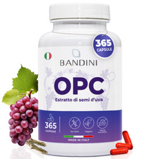 Bandini® OPC 365 Capsule | Semi d'Uva Europea con Vitamina C, Antiossidante