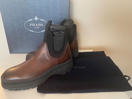 Prada ebano brown leather - ebano,