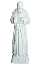 Statua di Padre Pio  30 cm, resina, effetto marmo, Made in Italy