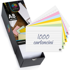 1000 Cartoncini A8, a Righe, a