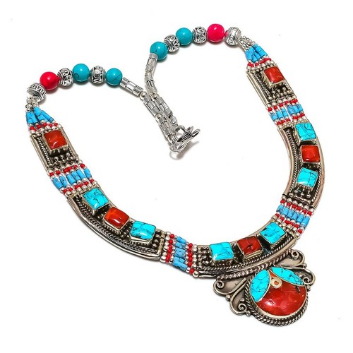 Collana turchese corallo rosso