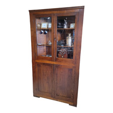 Angoliera con vetrina in legno, Nord Italia, della seconda metà del XIX secolo