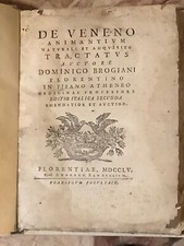 Brogiani De Veneno Animantium 1755 Farmacia farmacologia Tossicologia Veleni