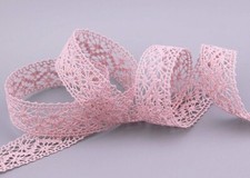 Nastro pizzo rosa 25mm