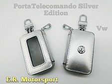PortaTelecomando in Ecopelle SILVER Series Logo Metallico V