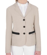 Giacca da bambina per concorso in tessuto tecnico con tre bottoni e tasche front