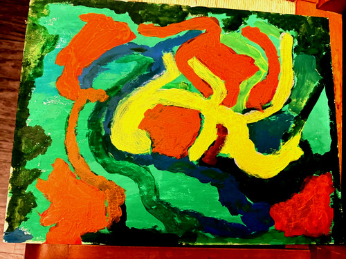 Quadro astratto dipinto mano - astratto,