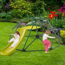 Cupola Arrampicata 8' con Scivolo Esterno Bambini Giungla Palestra Cupola Arrampicata Gioco Set