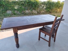 tavolo allungabile e 6 sedie in legno massello, per sala da pranzo stile rustico