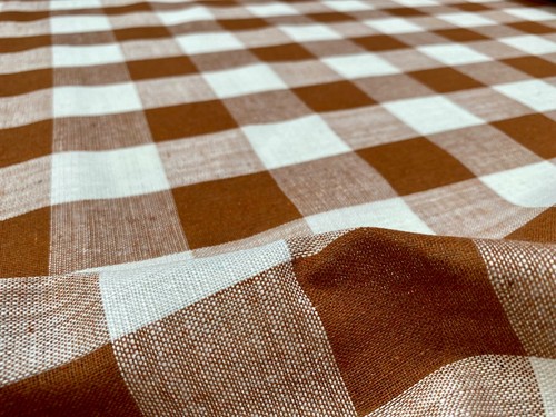 Tessuto lino quadri gingham - lino,