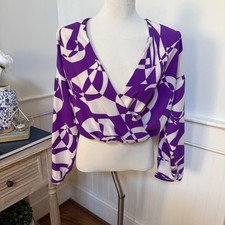 Blusa donna Zara viola bianca