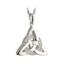 Silver Cubic Zirconia Celtic