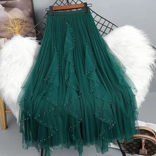 Gonna Tulle Lunga Verde
