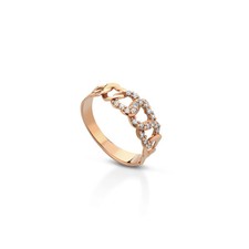 ANELLO GROUMETTE CUORI IN ORO