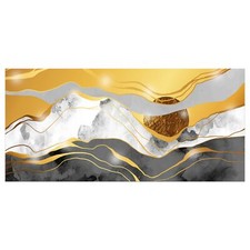 Quadro moderno poster legno lamina argento oro 31x66 STORM
