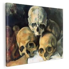 Quadro Paul Cézanne Canvas Tela "Piramide di teschi" Telaio in legno