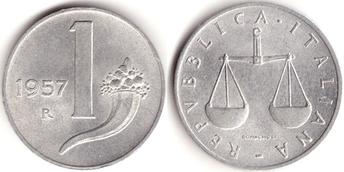 Italia lira 1957 - 1,