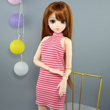 Bambola bambina altezza 60 cm parrucca marrone scarpe vestito set completo scala 1/3 bambola BJD giocattolo bambini