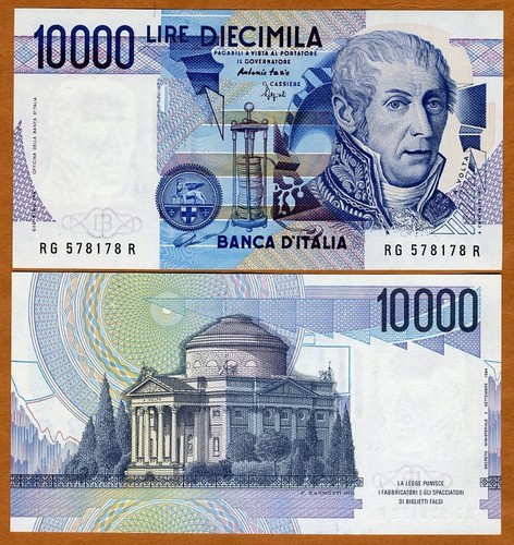 Italy 10000 lire - italy,, (10,000)